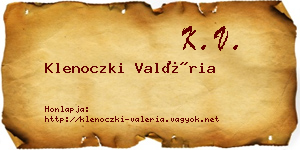 Klenoczki Valéria névjegykártya