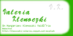 valeria klenoczki business card